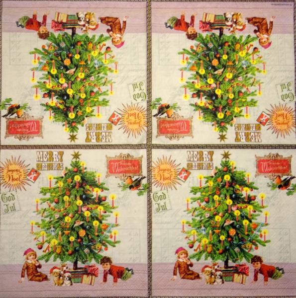 195 Weihnachten Blumen - 3-lagig (rot) - Ihr